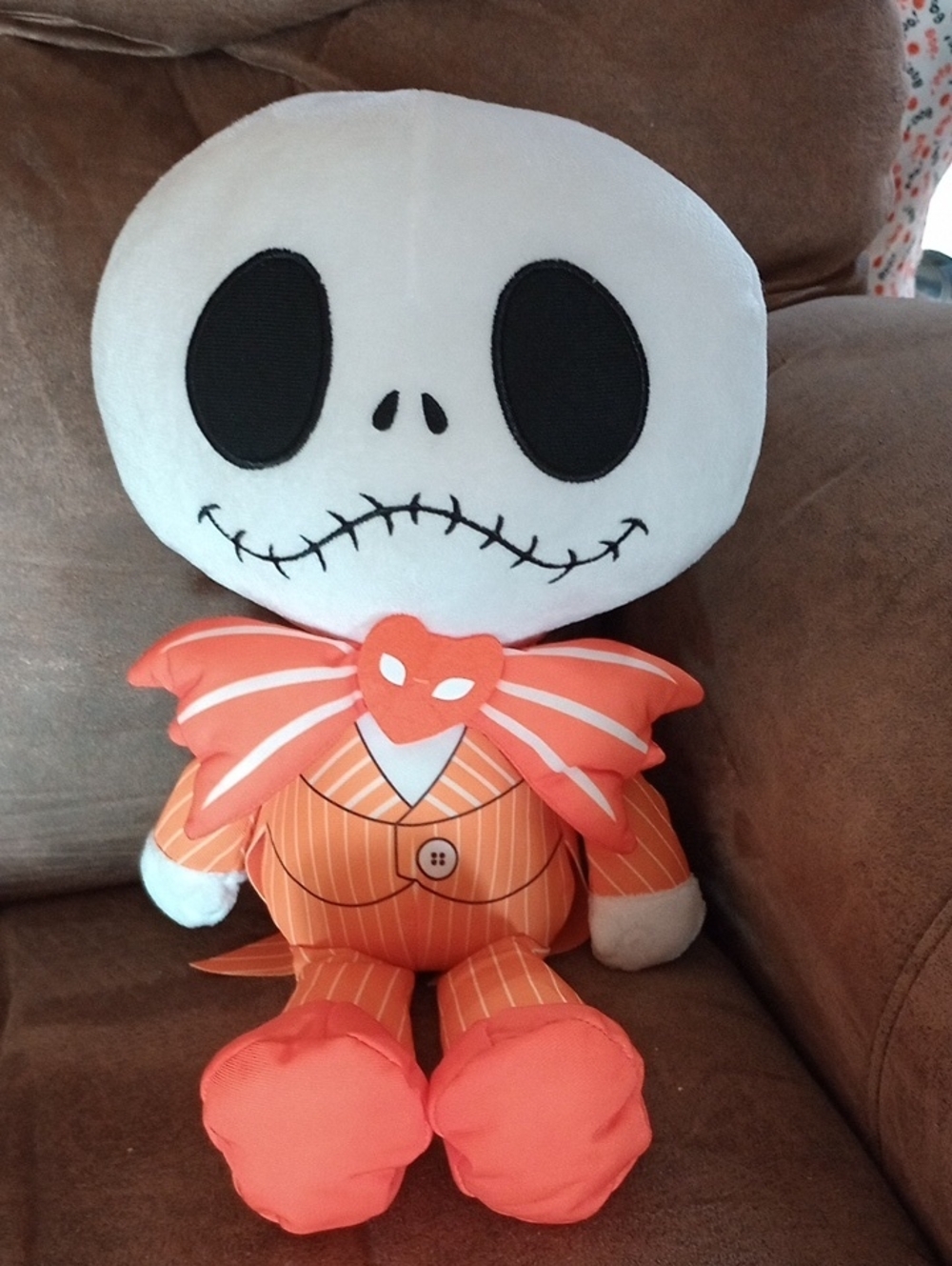 Disney Orange and White Striped Jack Skellington Plush Toy